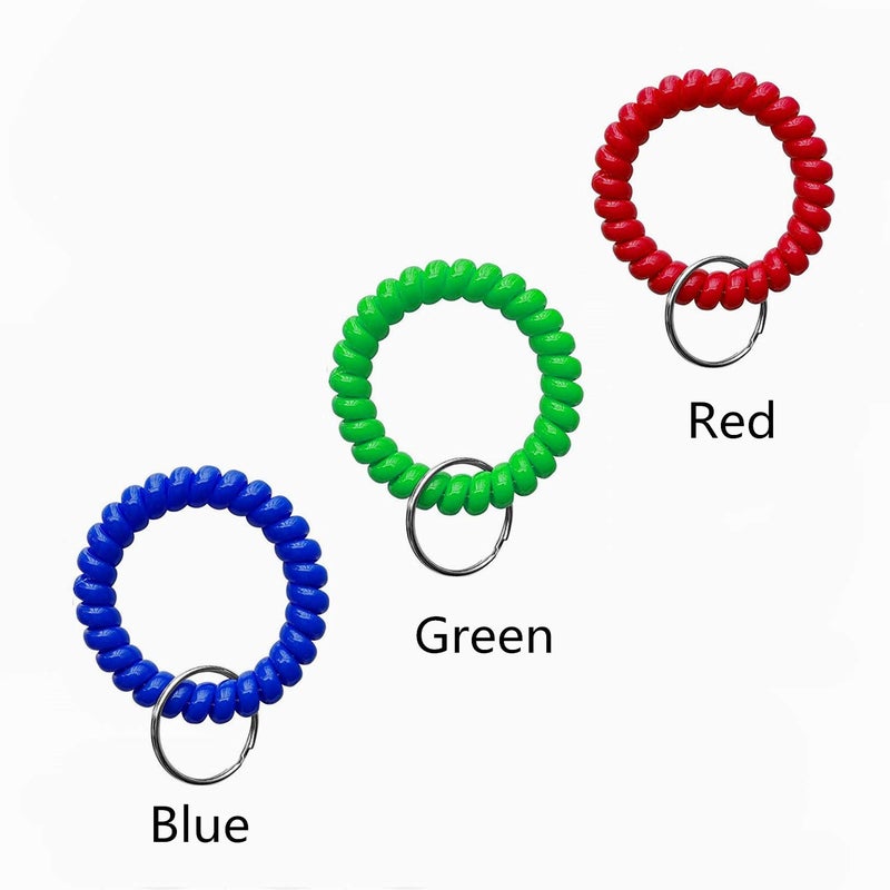 HAMIYELL Pack of 6 Colorful Spring Spiral Wrist Coil Key Chain, Wristband Key Ring, Bracelet Keychain - Image 3